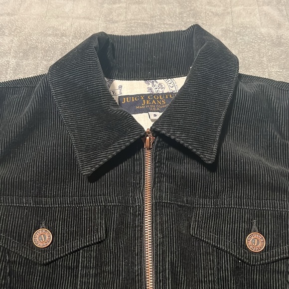Juicy Couture Corduroy Bomber Jacket, Black, Size S - Picture 4 of 11